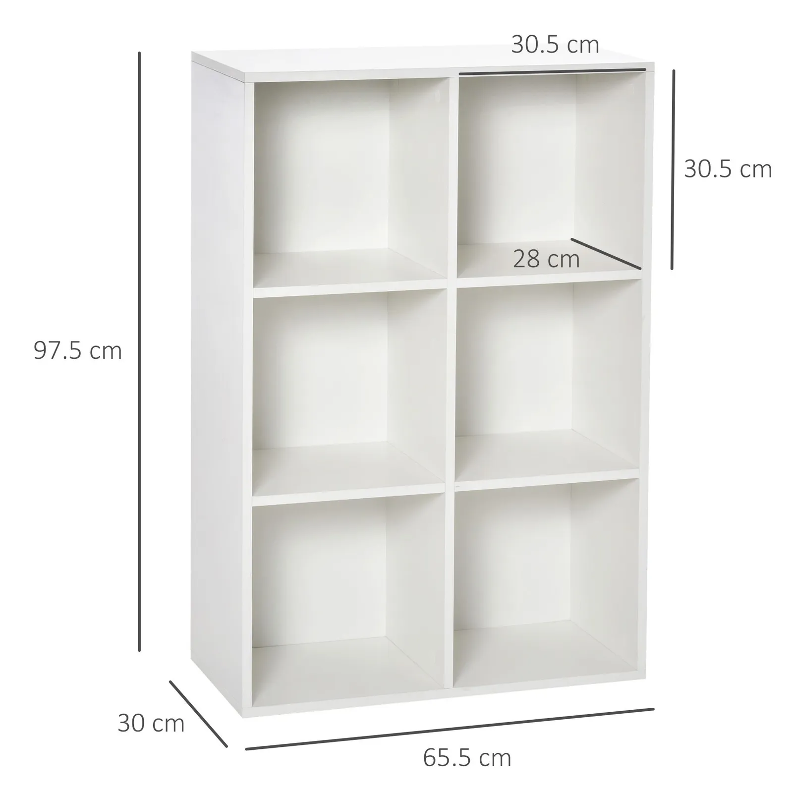 HOMCOM Cubic Cabinet Bookcase Storage Shelves for Home Office in White 3