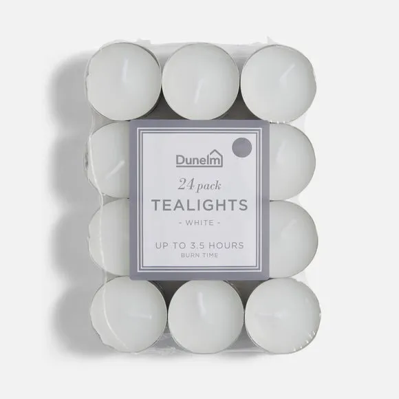 Pack of 24 Unscented White Tealights 3