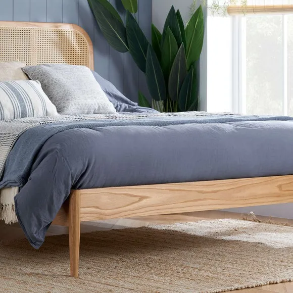 Elina Rattan Bed Frame, Oak 3