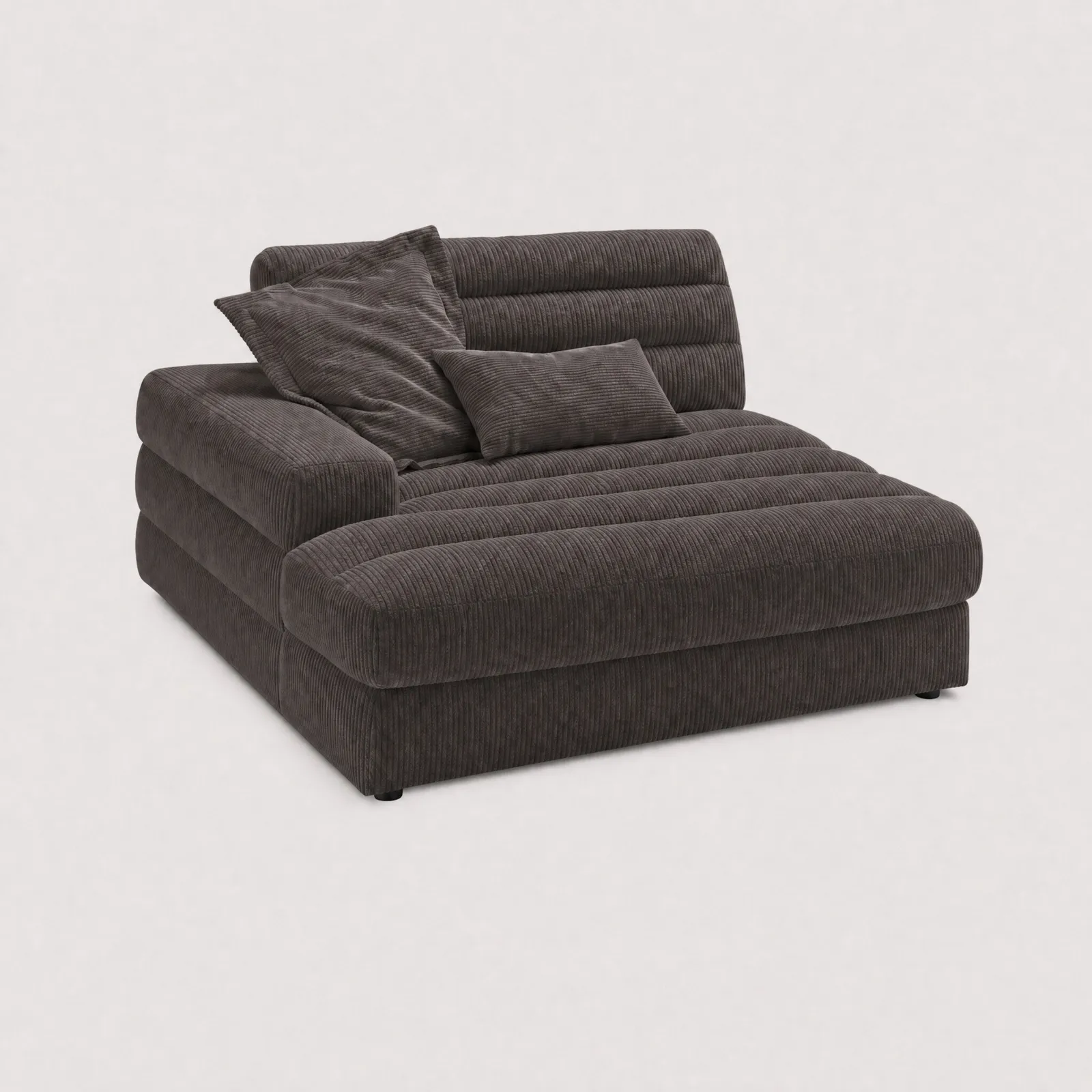 Twain Longchair Armrest Left Modular Sofa, Brown Fabric | Barker & Stonehouse 1