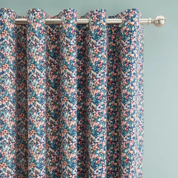 Harriet Meadow Polycotton Blackout Eyelet Curtains 1