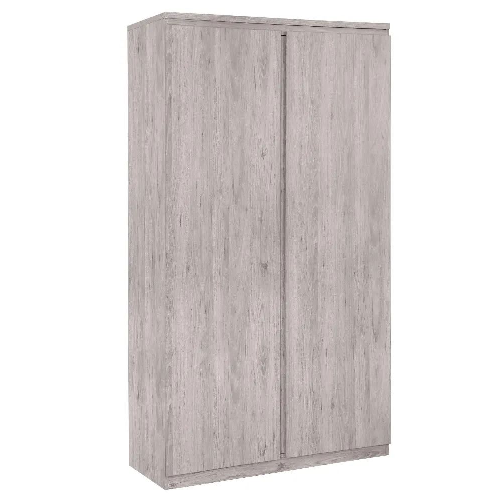 Jupiter - 2 Door Wardrobe - Grey Oak - Wooden - Happy Beds 1