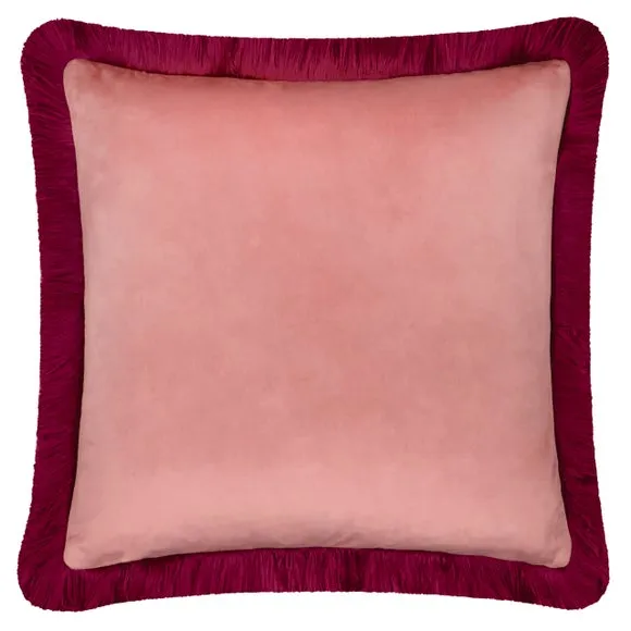 Furn. Halo Fringed Velvet Square Cushion 2