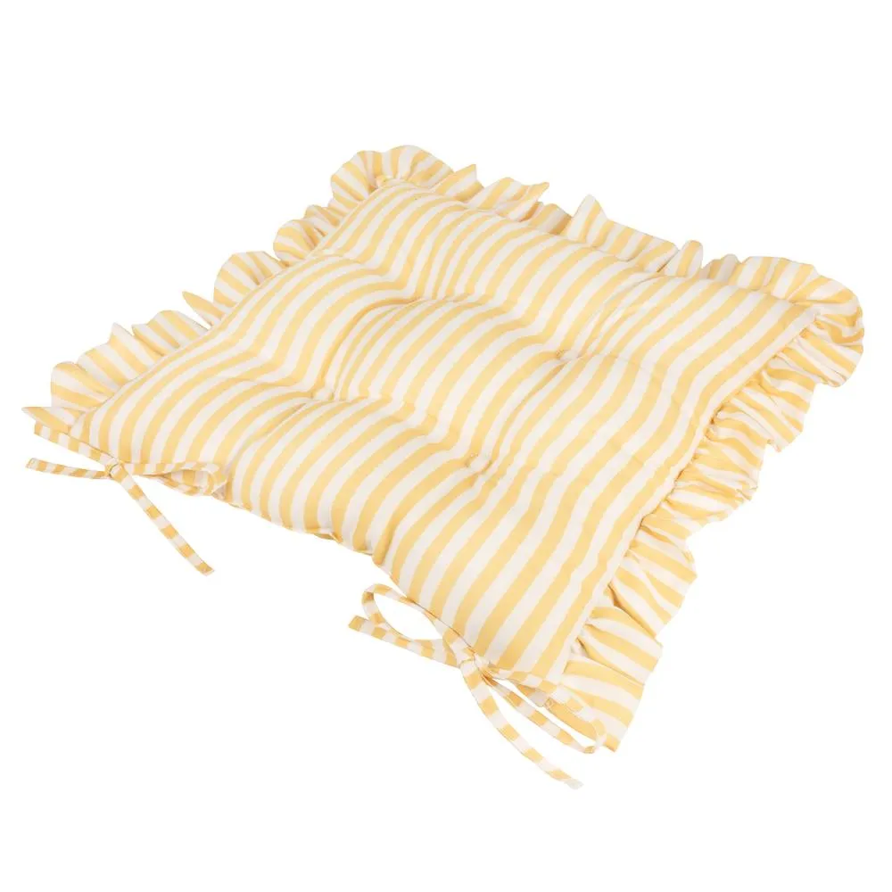 Wylder Millie Ruffle 2 Pack Indoor/Outdoor Seat Pads in Yellow 4