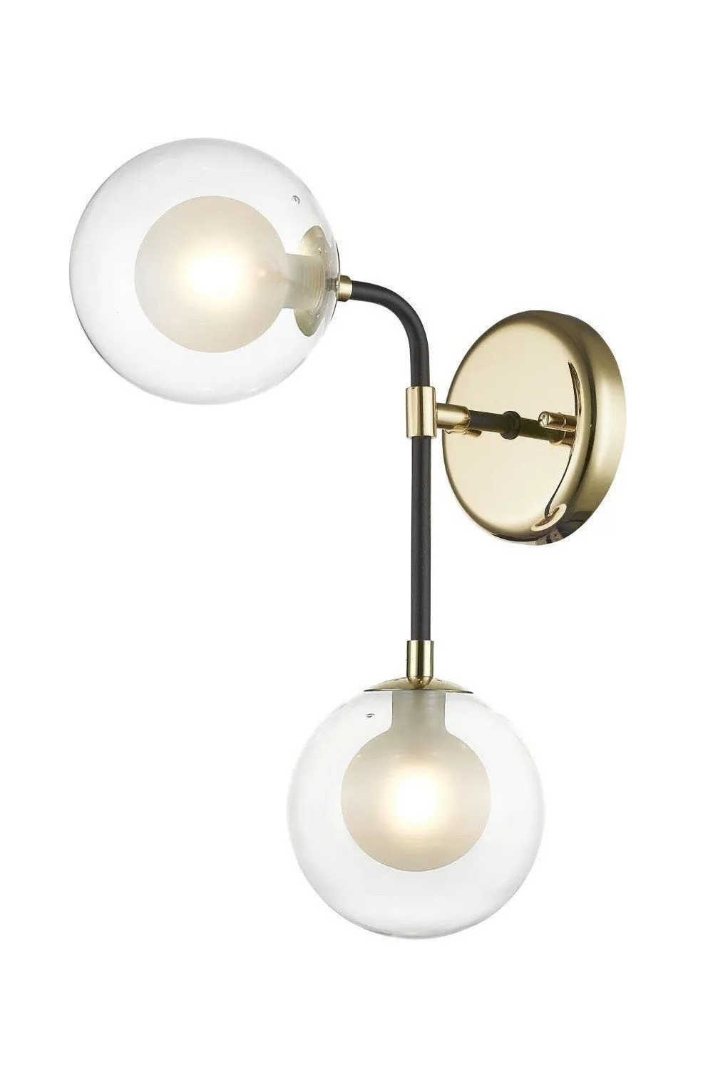 Netlighting Remy 2 Light Wall Lamp Gold Black