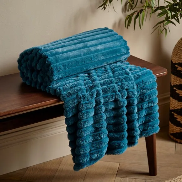 Cosy Ribbed Throw Blanket 130cm x 170cm 1