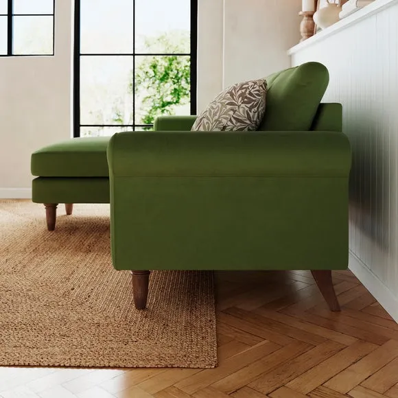 Maeve Compact Velvet Corner Chaise Sofa 2