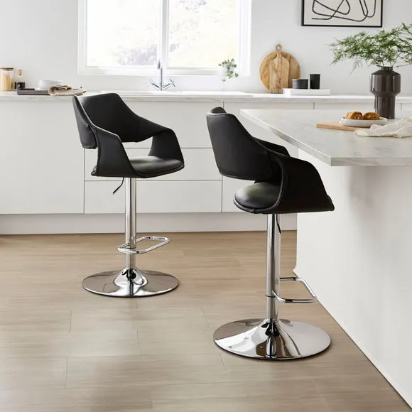 Marley Gaslift Barstool, Faux Leather 2