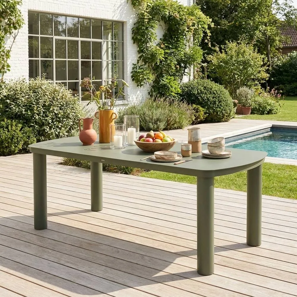 sweeek Aluminum garden table for 10 people 225cm in Khaki