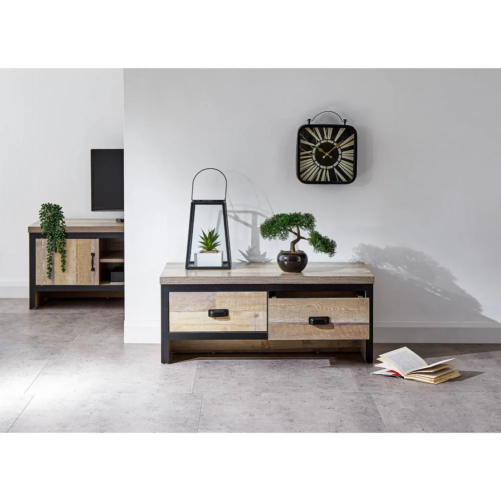 GFW Boston 2 Drawer Coffee Table in Brown 1