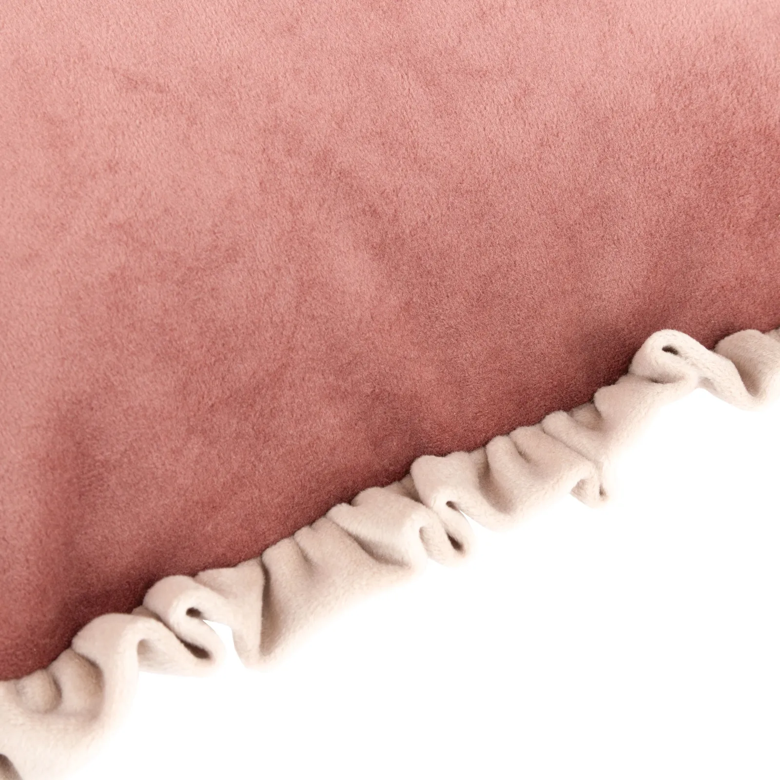 Wylder Tilly Velvet Frill Reversible Cushion in Peach 4