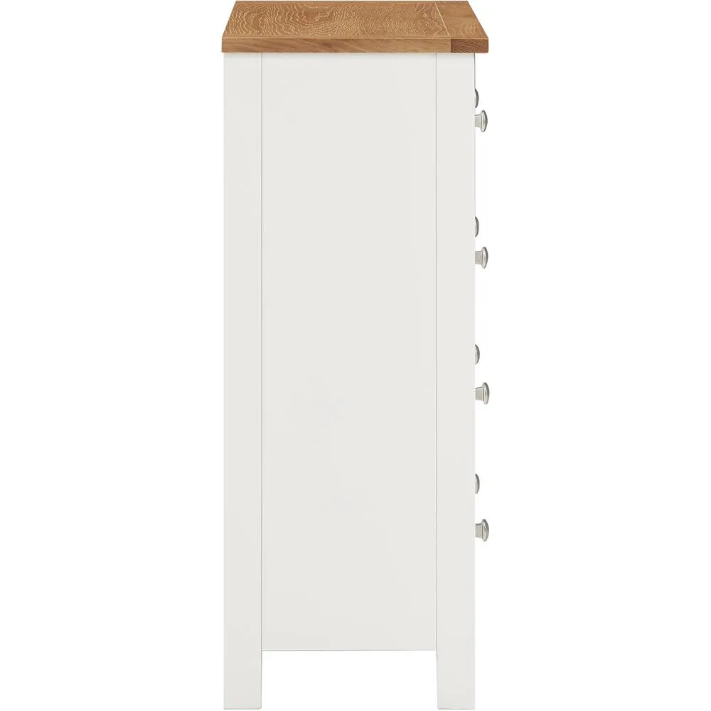Seconique Cambridge 3+2 Drawer Chest - Linen/Oak (Fully assembled) in White 6