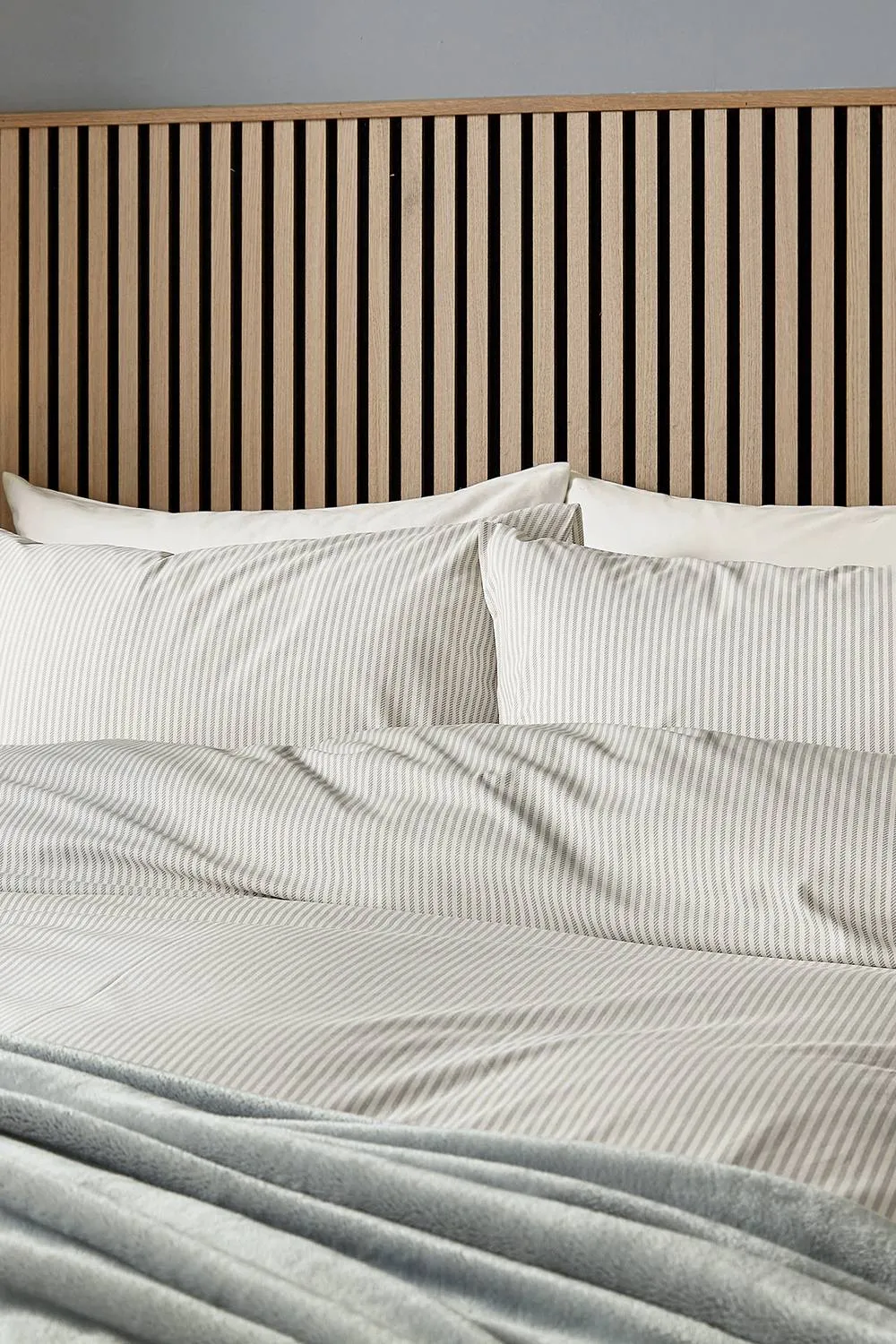 Helena Springfield 'Twill Stripe' Duvet Cover Set in Grey 2