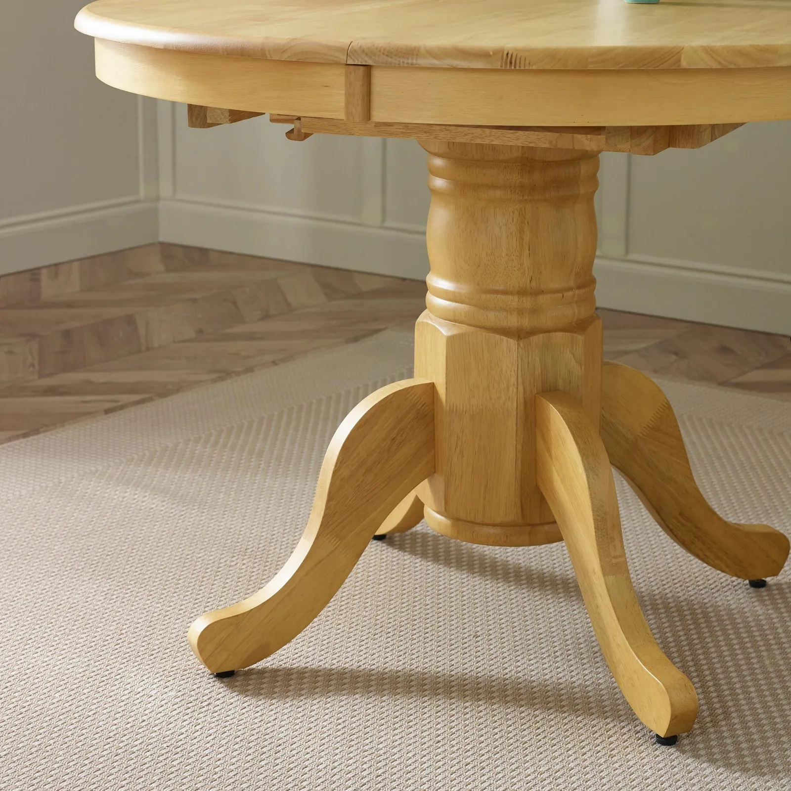 FurnitureboxUK Padstow Wooden Extending Dining Table & 6 Millford Chairs in Light Oak 6