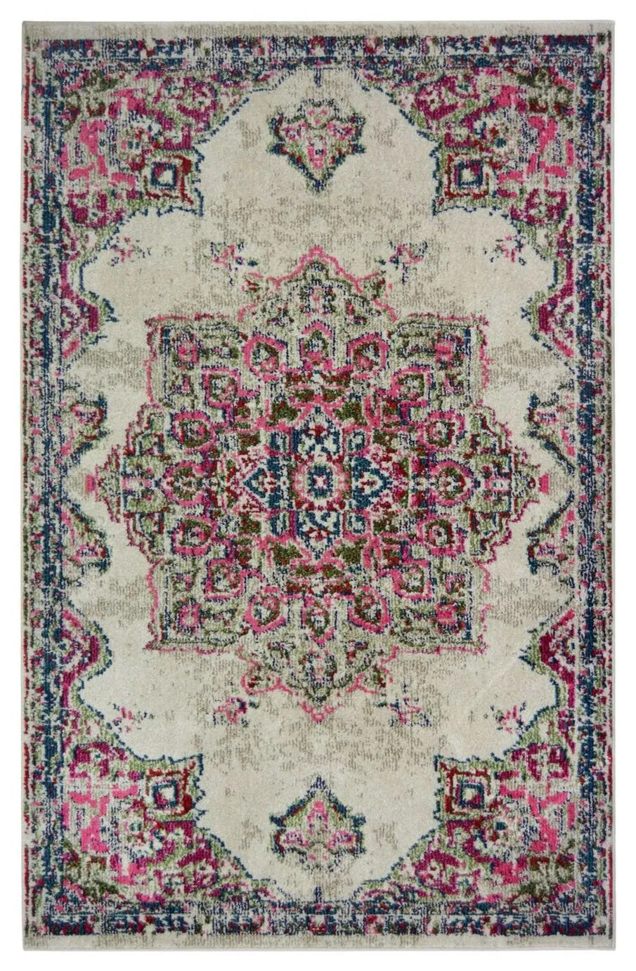 Homemaker Villa Medallion Short Pile Rug - 80x150cm - Pink