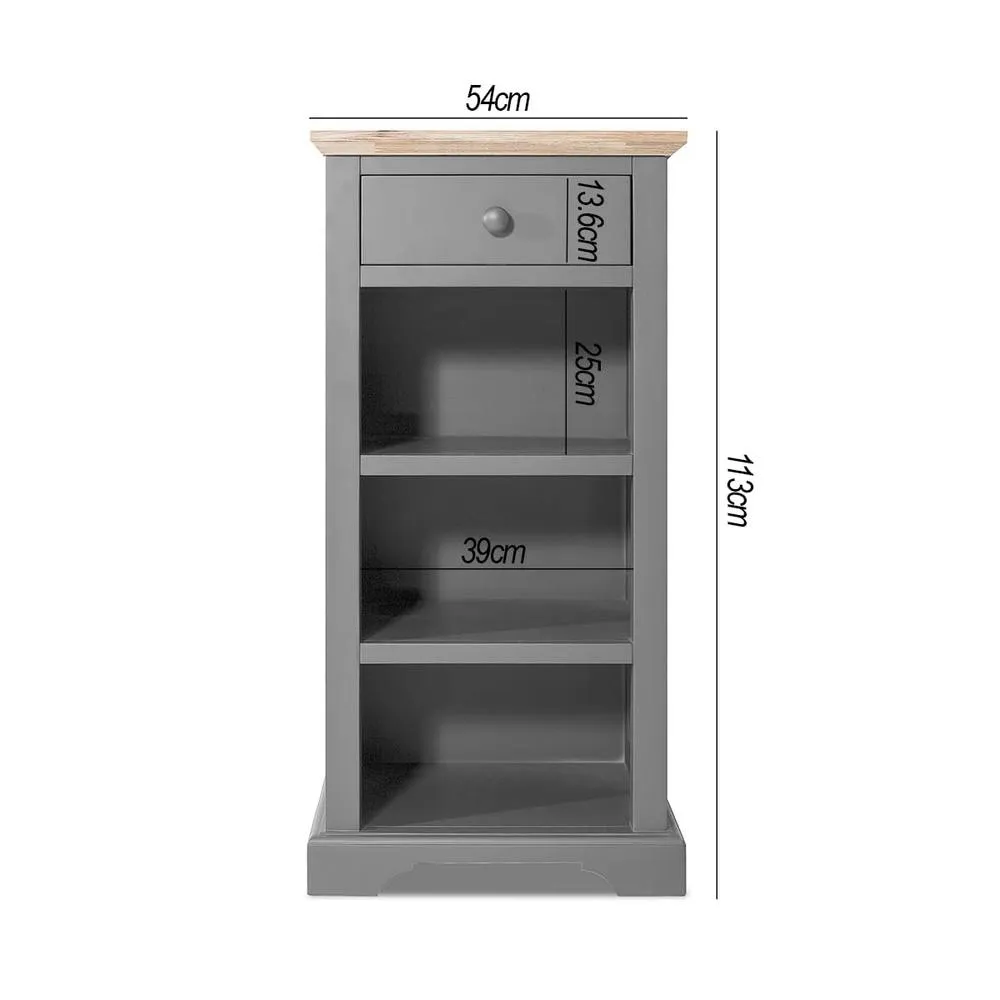 Statement Furniture Florence Tallboy with Drawer & 3 Storage Baskets in Light Grey 4