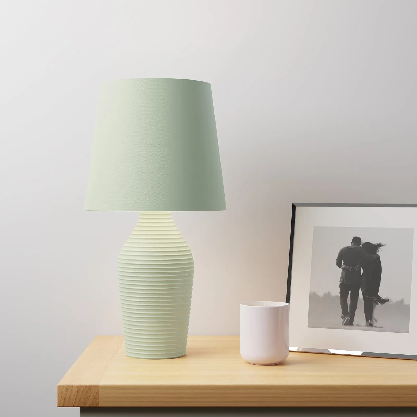 Luna Stoneware Sage Green Table Lamp Green