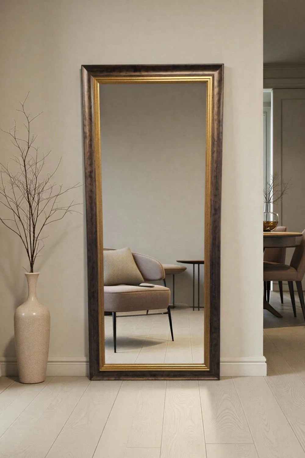 Yearn Mirrors Classic Full Length Bronze Gold Bevelled Wall Mirror