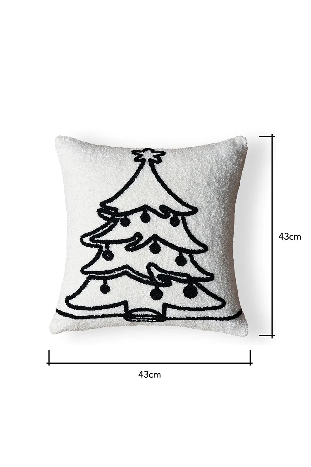BHS Christmas Tree Tufted Cushion in Black 5