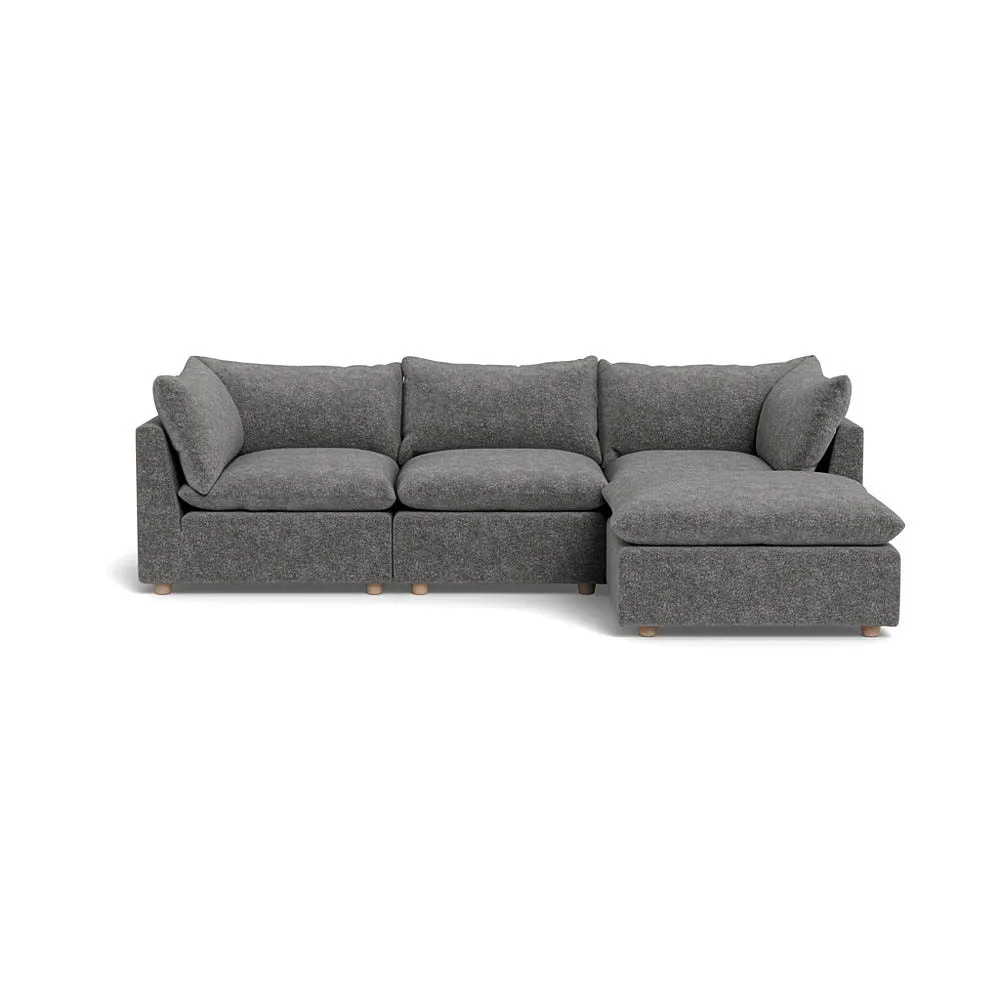 Heal's Astrid Right Hand Facing Corner Sofa Melton Wool Shale Natural Beech Feet 1