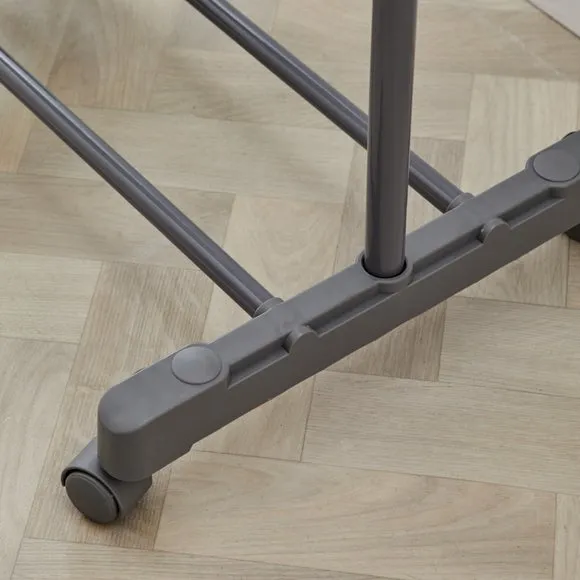 Silver Extendable Clothes Rail with Wheels 2