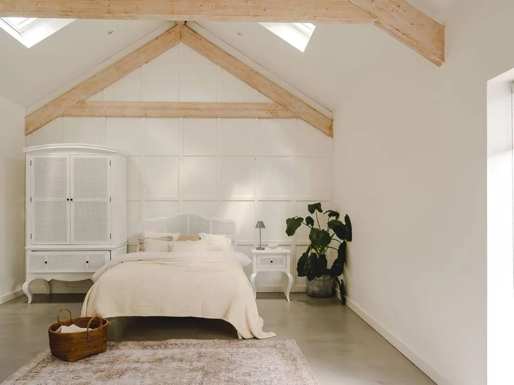 Statement Furniture Louis 5ft King Size Bed Frame with Rattan Cane Headboard in White 3