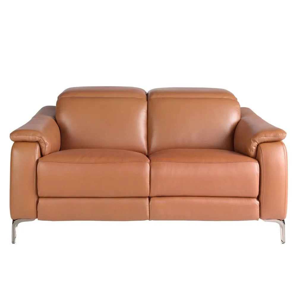 Angel Cerda 2-Seater Electric Recliner Sofa Brown Cowhide Leather 2