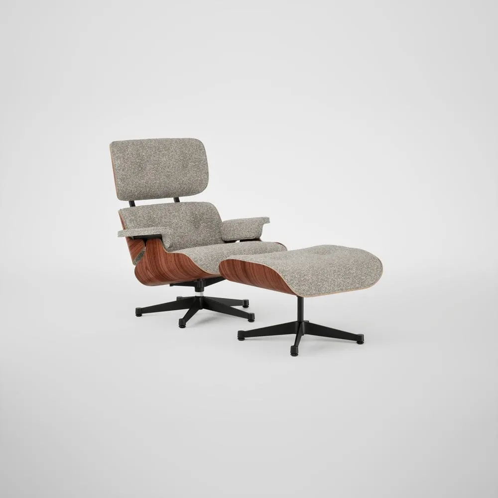 Vitra Eames Lounge Chair & Ottoman Santos Palisander Contemporary Nubia 05 Cream Dark Brown Black Base 05 1