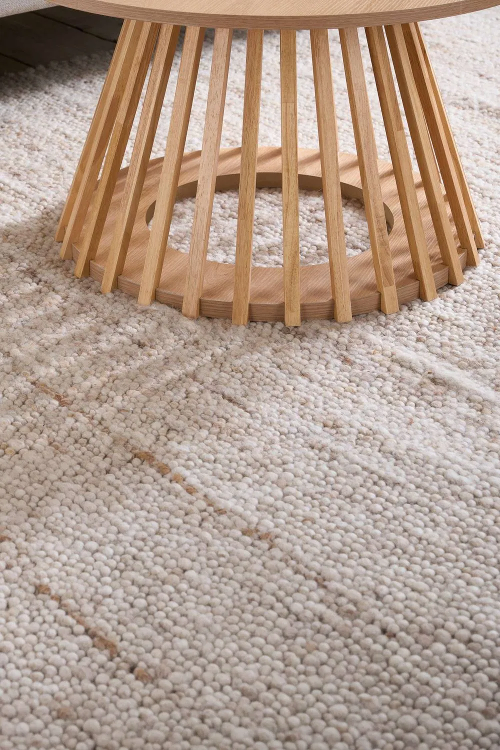 Birlea Kylo Round Slatted Coffee Table in Brown 4