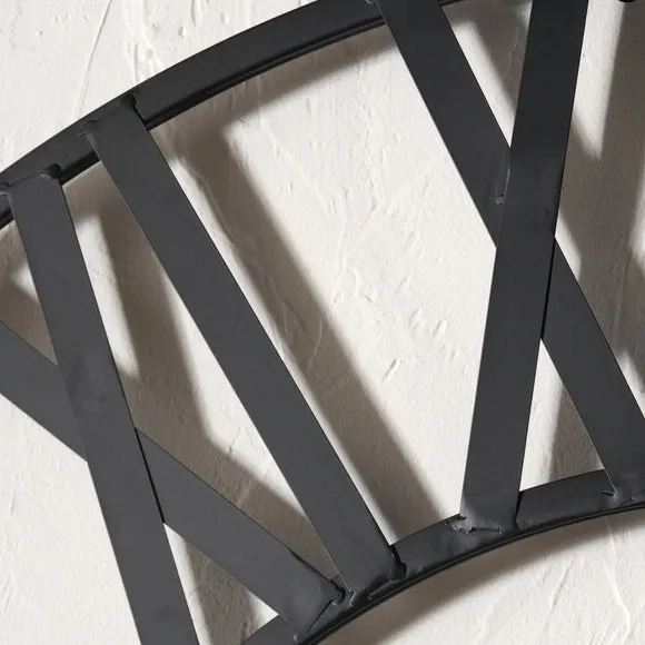 Large Industrial Black Skeleton Wall Clock 3