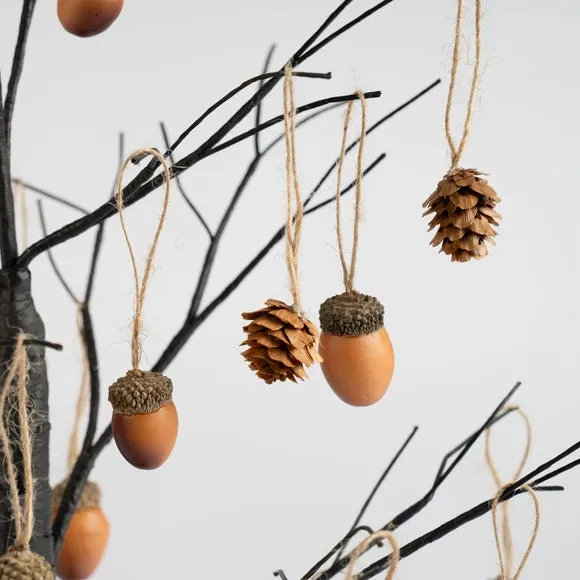 Set of 24 Hanging Acorns & Pinecones 3