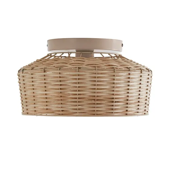 Ohio Rattan Flush Ceiling Light 5