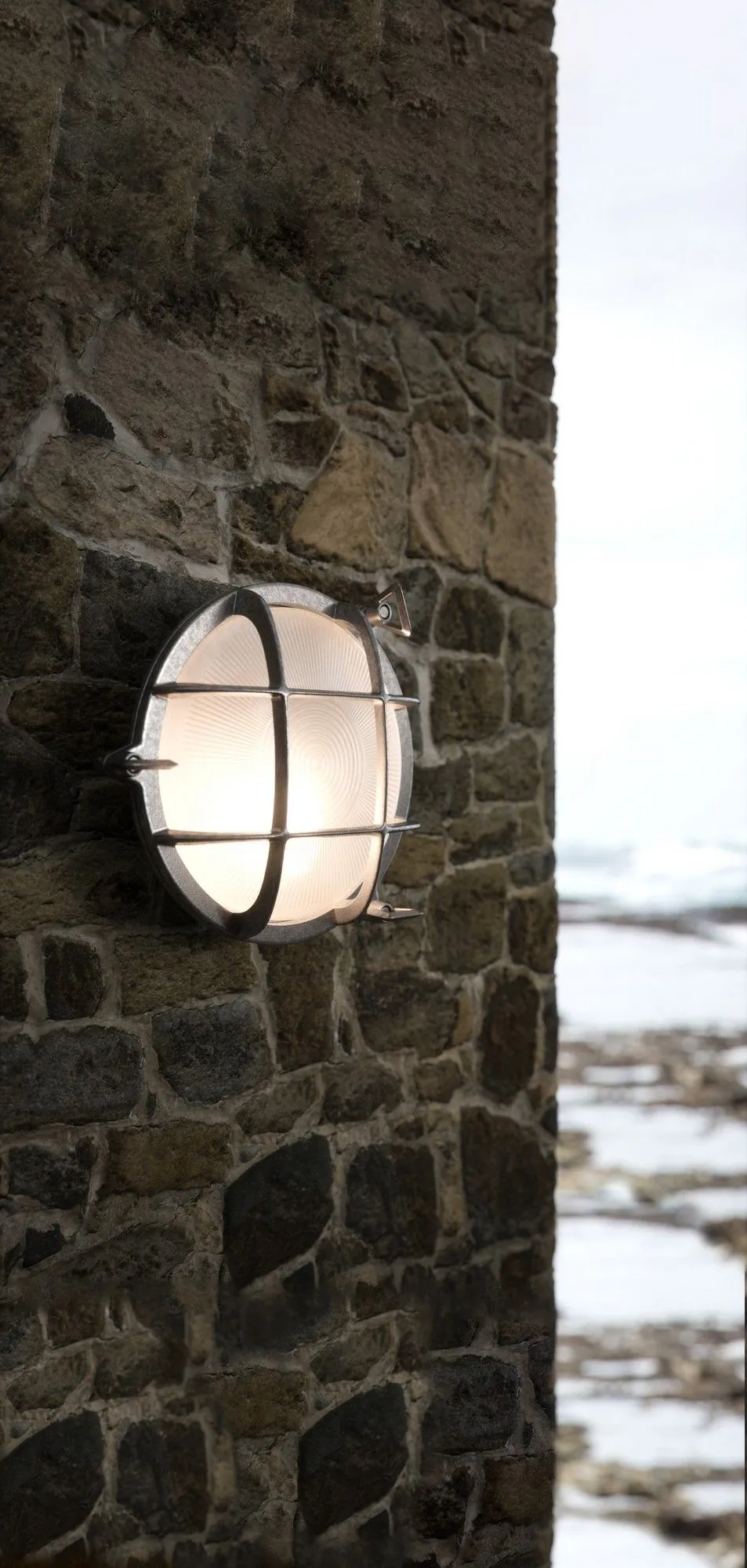 Nordlux Polperro Outdoor Wall Light Nickel Brass Garden E27 IP64 Mains in Metallic Silver 5