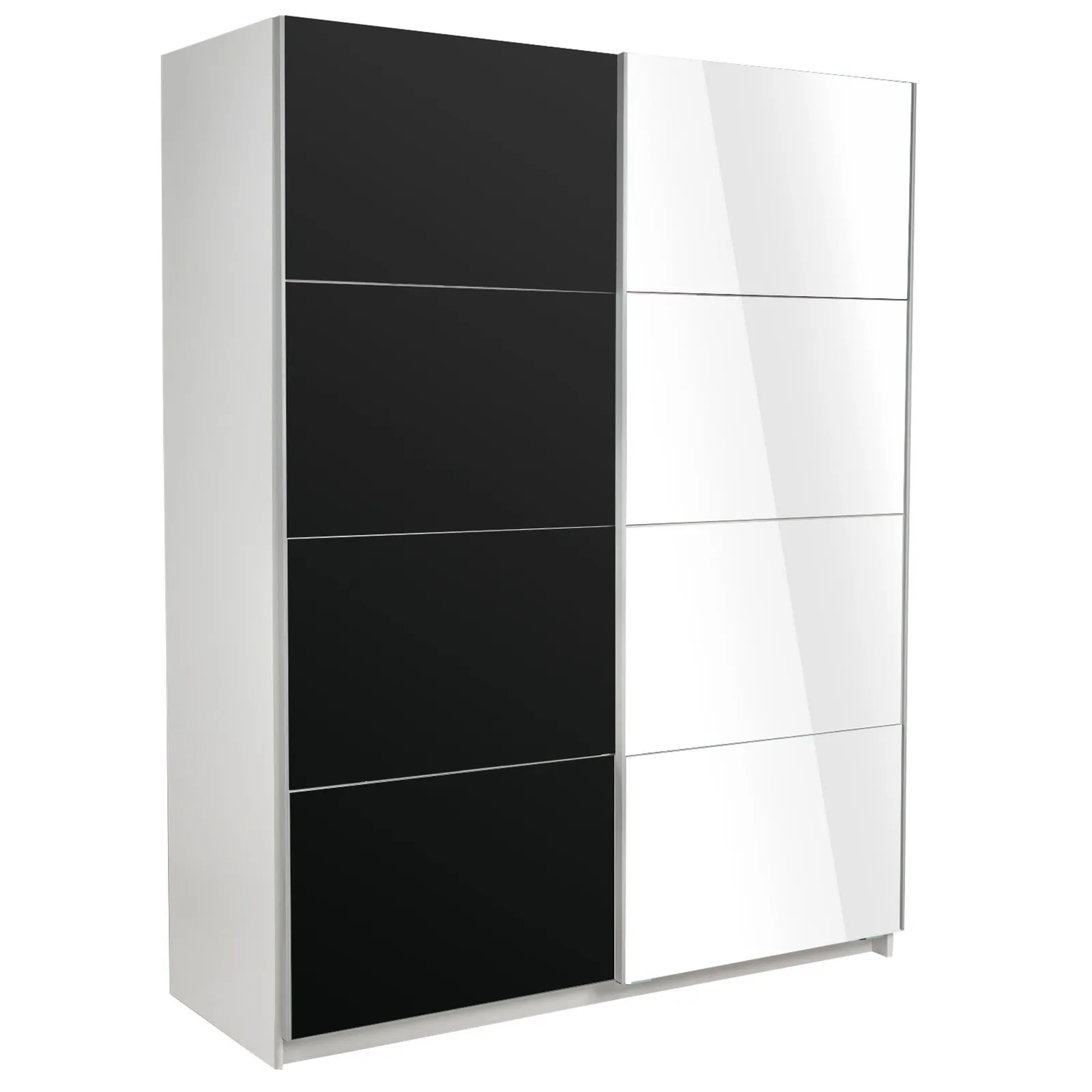 Ellum Black and White Sliding Wardrobe White/Black