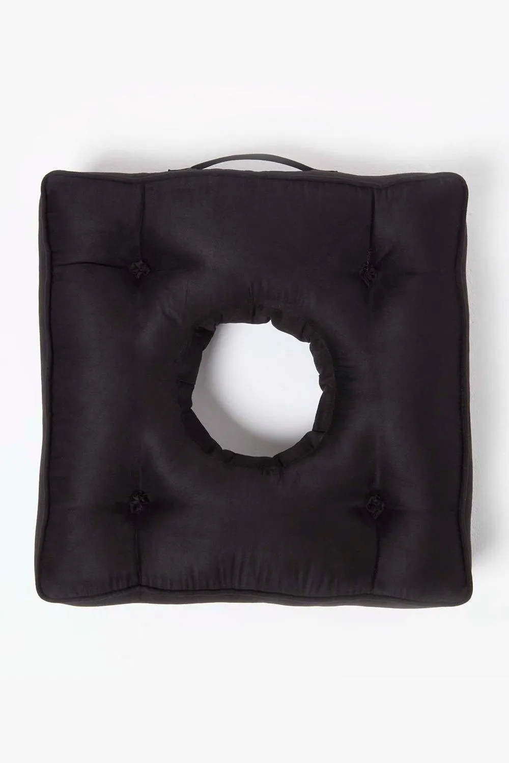 Homescapes Faux Suede Coccyx Cushion in Black 3
