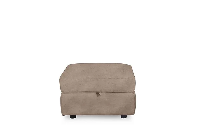 Compact Collection Lille Fabric Storage Footstool - R120 Light Khaki