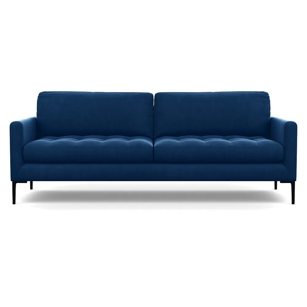 Heal's Eton 4 Seater Sofa Velvet Petrol Black Feet 1