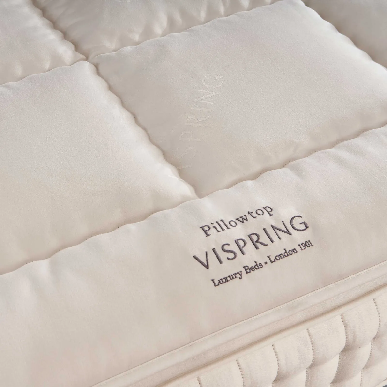 Vispring Pillowtop King Size Mattress Topper 150X200Cm, White | Barker & Stonehouse