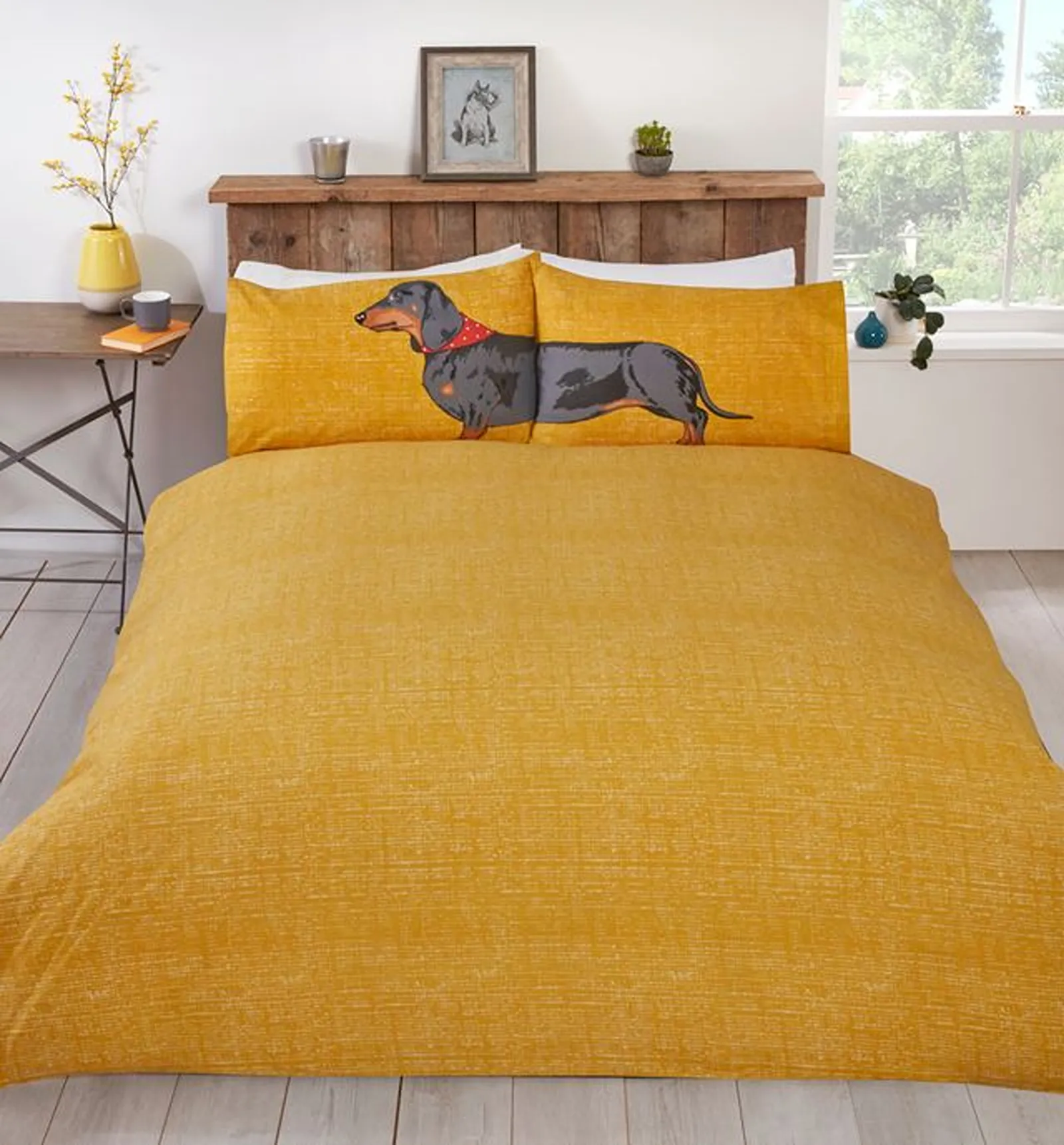 Rapport Home Hello Sausage Polycotton Duvet Cover Set with Pillowcase in Orange 4