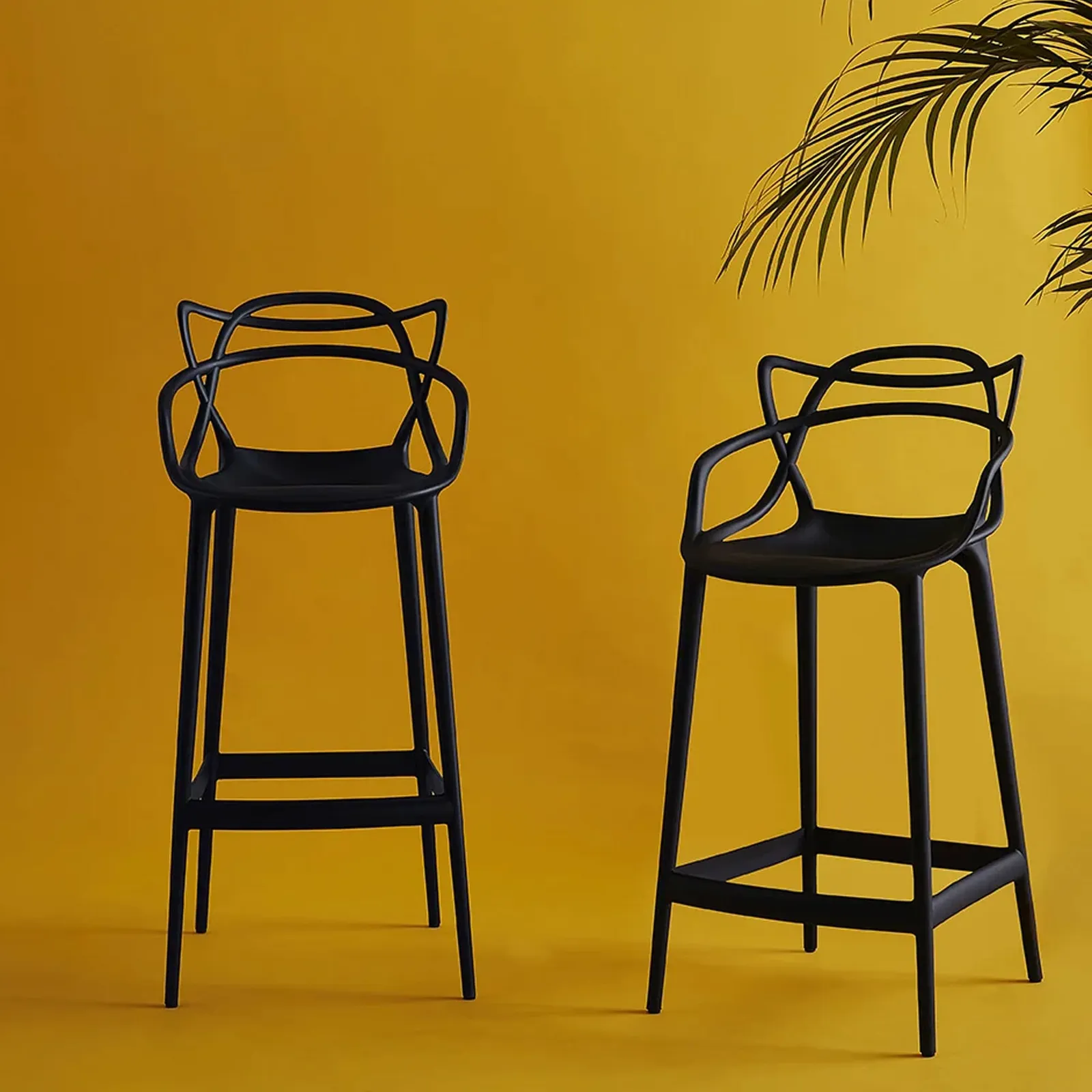 Kartell Masters Low Dining Stool 65Cm, Black Plastic | Barker & Stonehouse 3