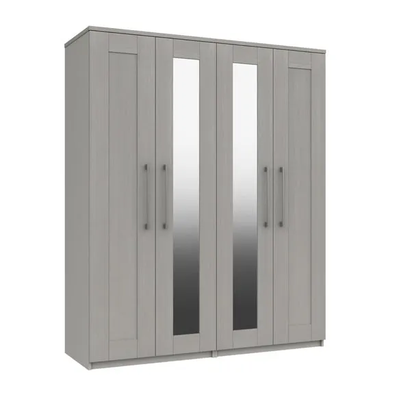 Ethan 4 Door Wardrobe, Mirrored 4