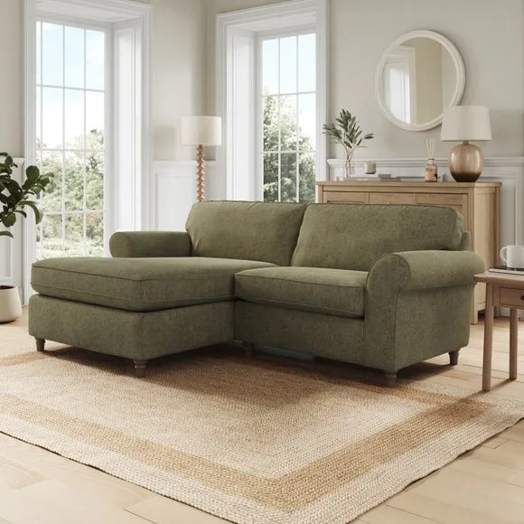 Flori Soft Chenille Corner Chaise Sofa 1