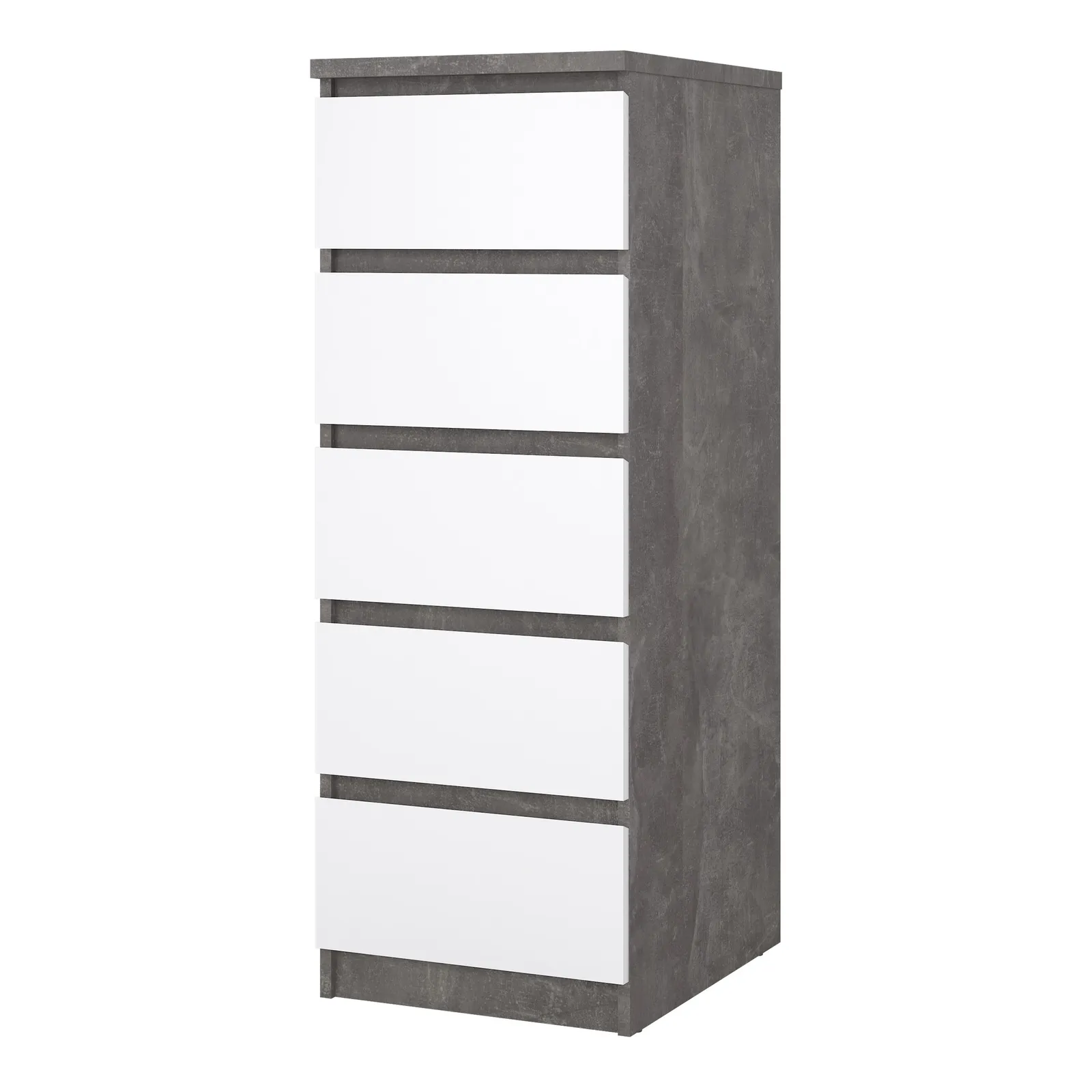 Furniture To Go Naia Narrow Chest of 5 Drawers in Grey 3
