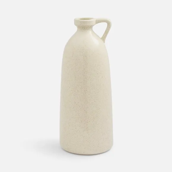 Tall Ivory Bottle Vase with Handle 3