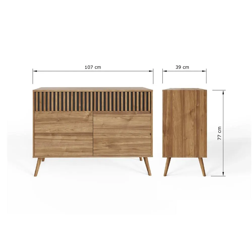 GFW Rowan 3+3 Drawer Chest in Light Oak 6