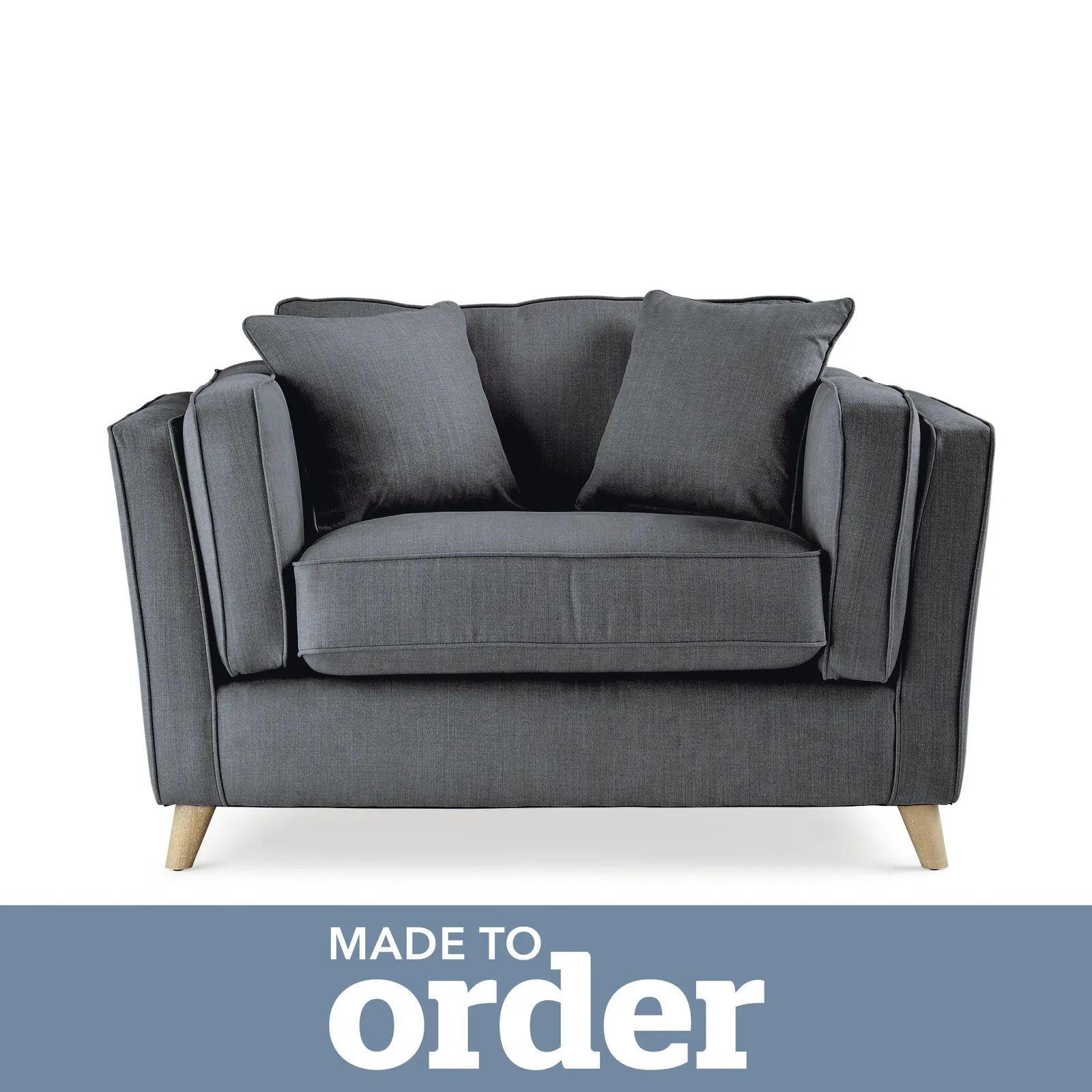 Arabella Snuggle Chair Brushed Plain Fabric Grey
