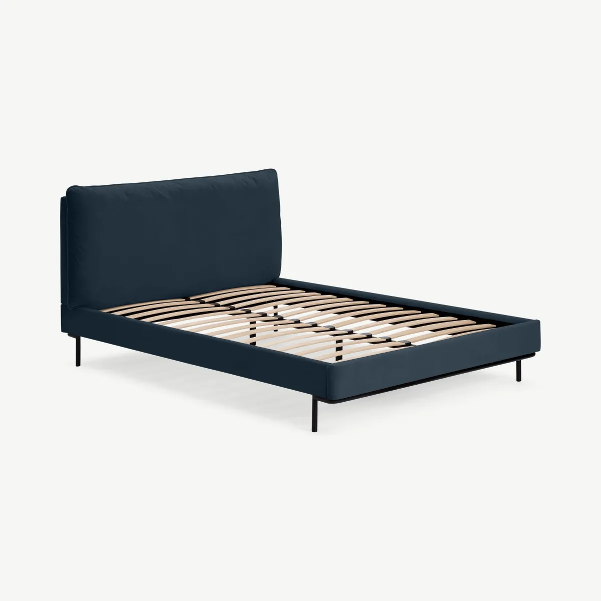 Harlow King Size Bed, Dark Navy Velvet