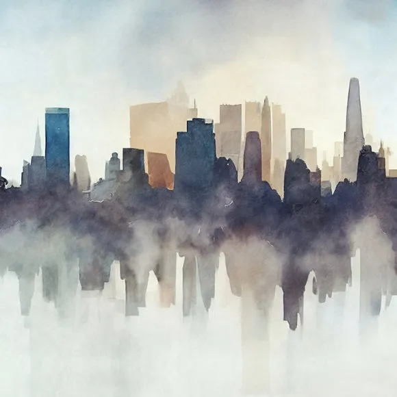 Abstract Cityscape Wall Mural 4