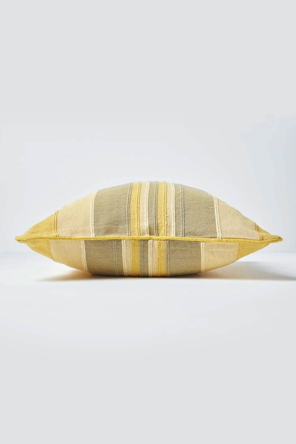 Homescapes Cotton Striped Morocco Cushion Cover in Yellow 2