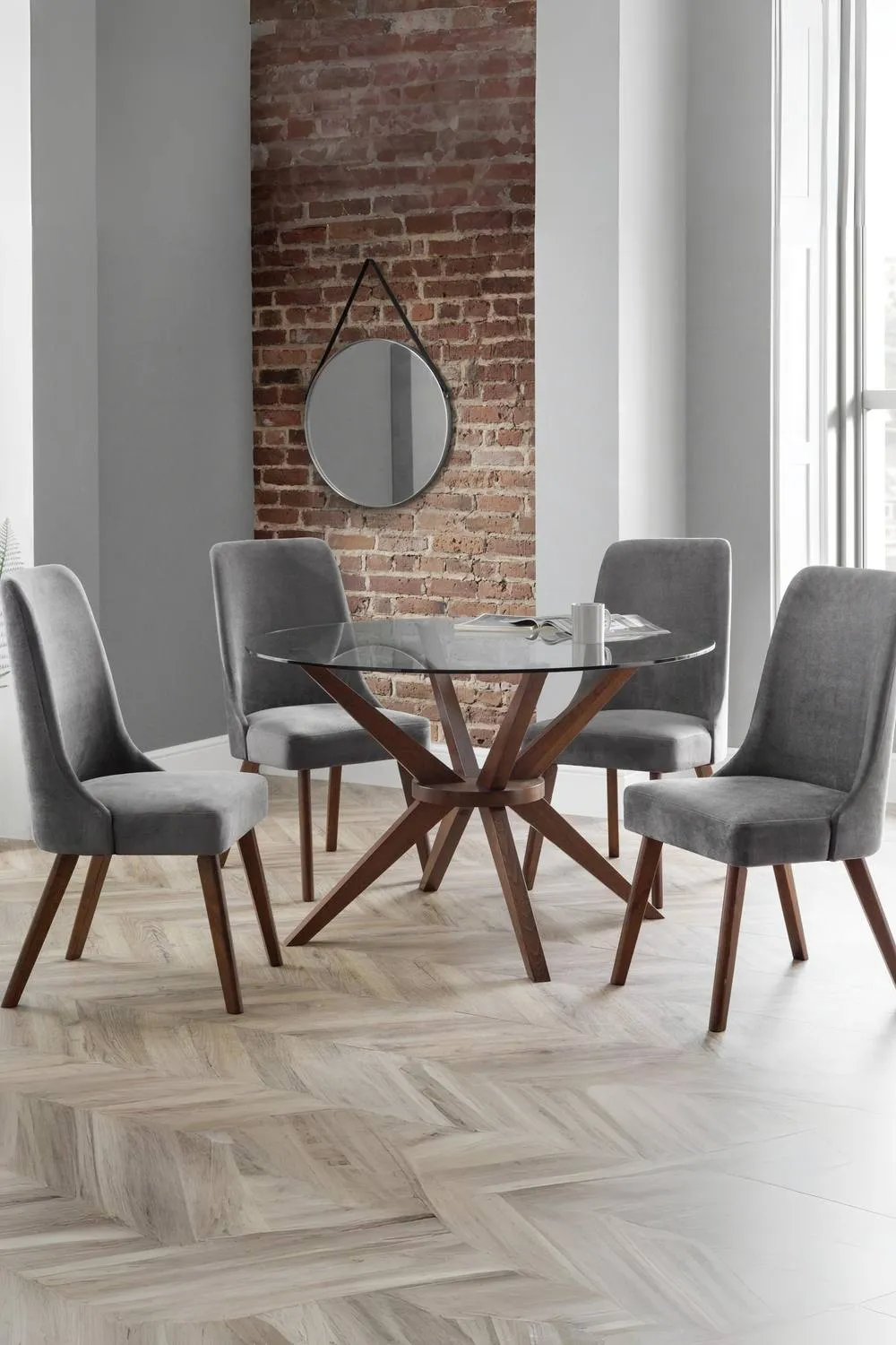 Julian Bowen Huxley High Back Upholstered Dining Chair (Set of 2) in Grey 3
